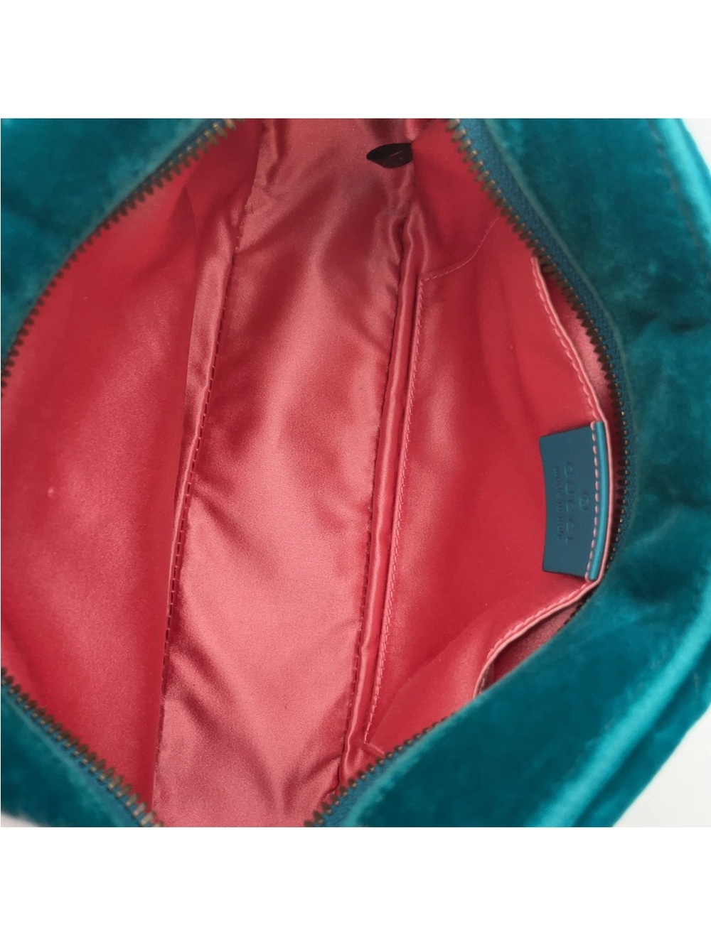 Gucci Teal Quilted Velvet GG Marmont Crossbody Bag - Picture 8 of 16